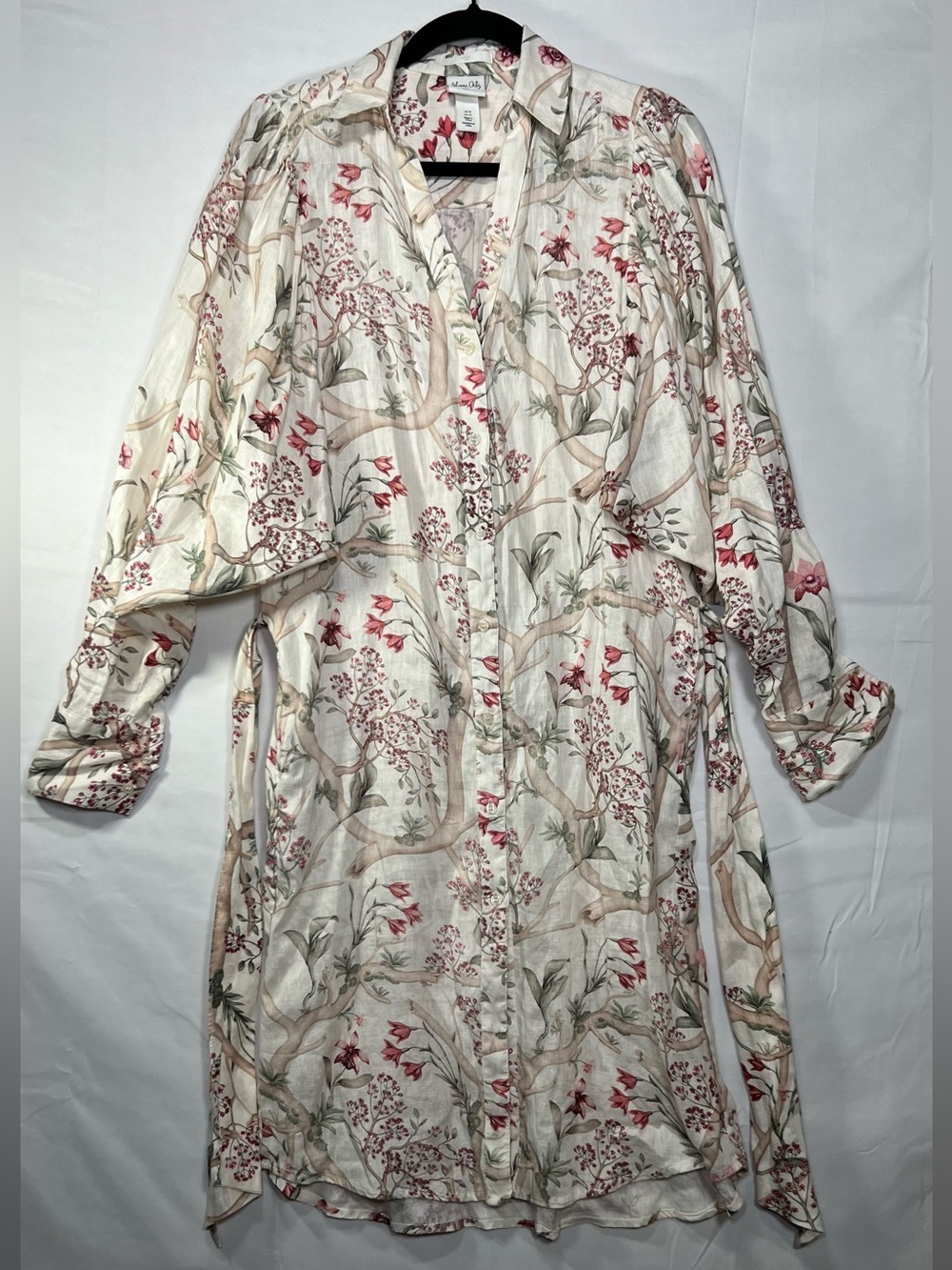 Johanna Ortiz x H&M Linen Floral Shirt Dress Belted Midi XS